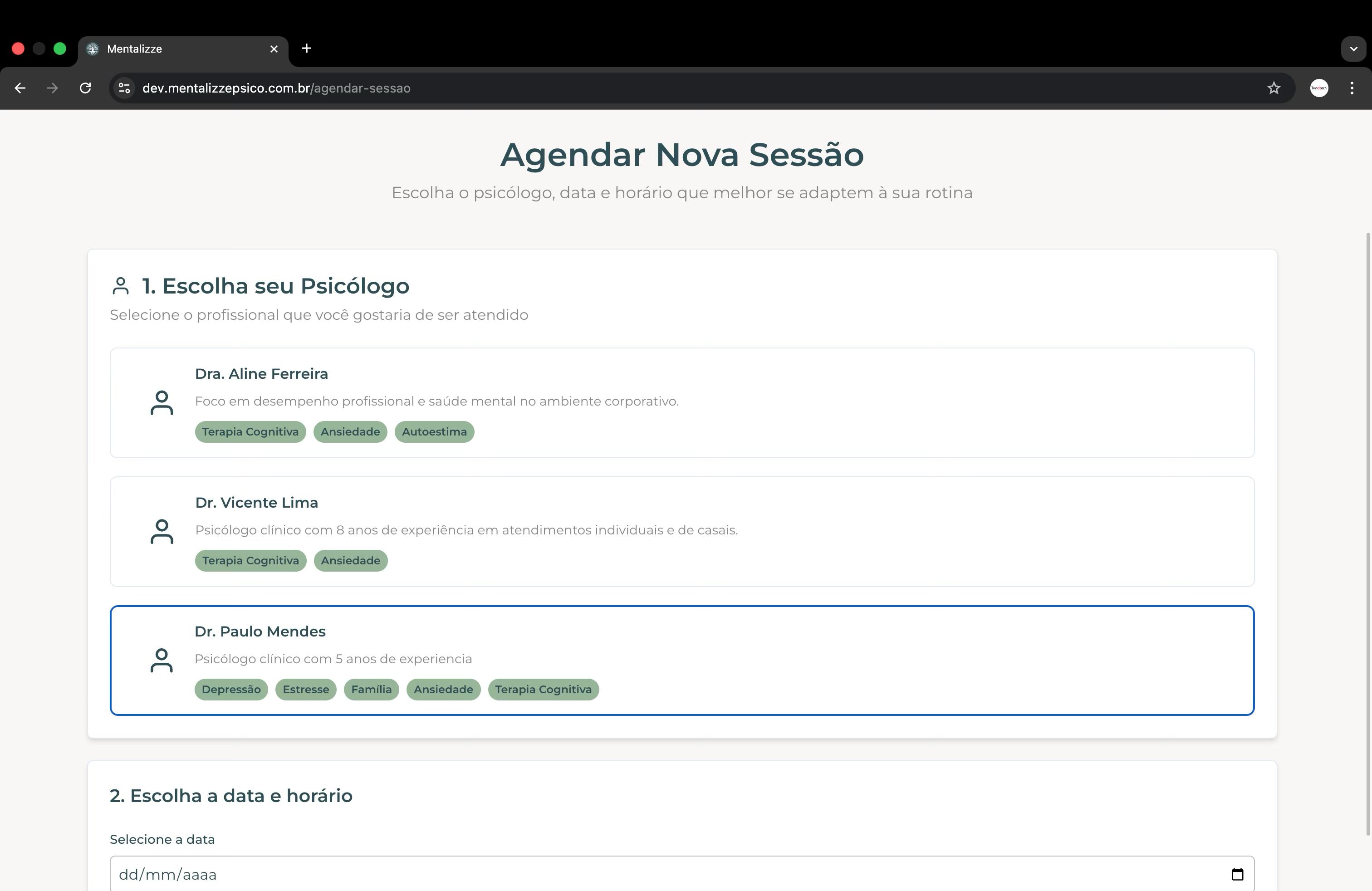 Passo 3: Agende sua consulta